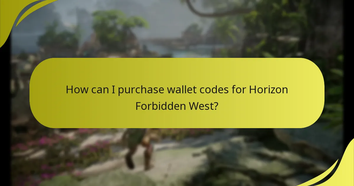 How can I purchase wallet codes for Horizon Forbidden West?