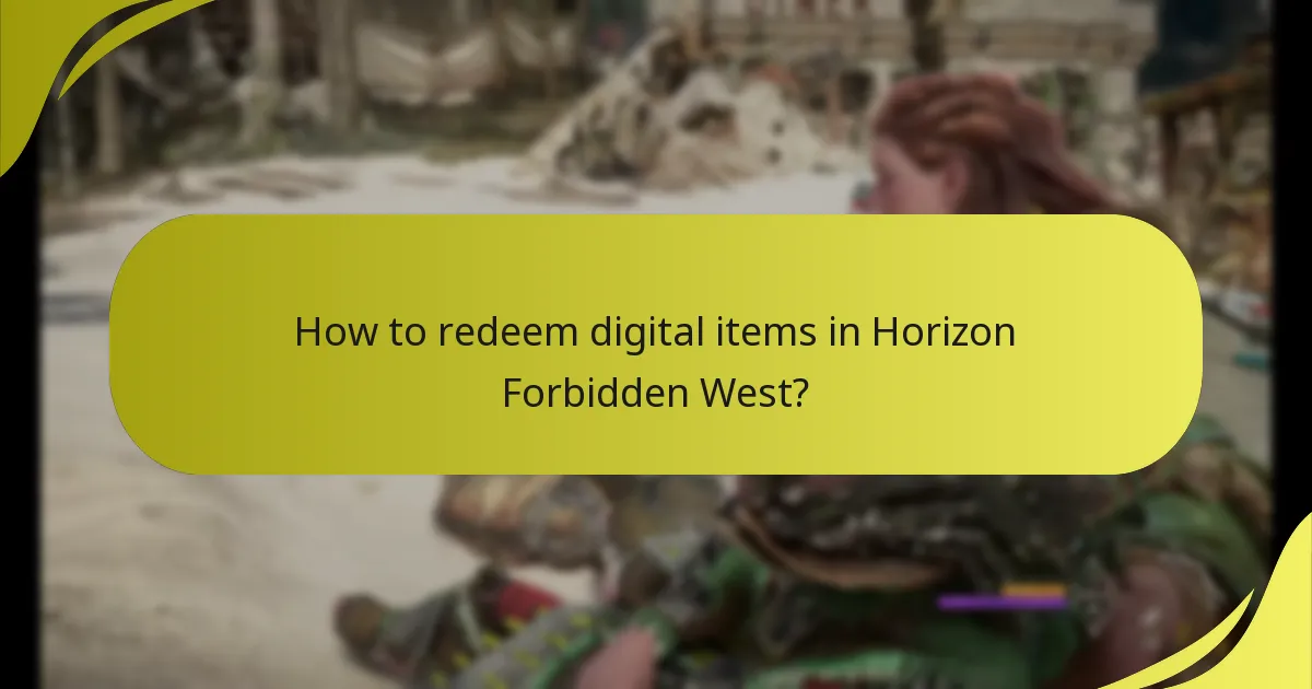 How to redeem digital items in Horizon Forbidden West?