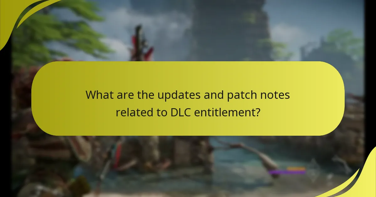 What are the updates and patch notes related to DLC entitlement?