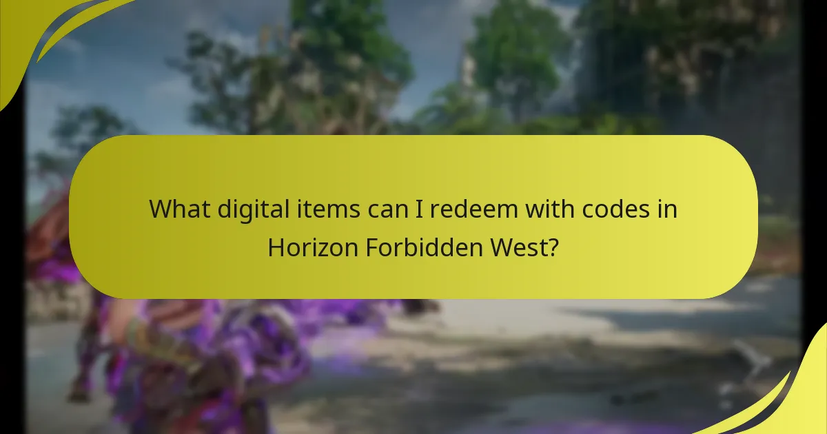 What digital items can I redeem with codes in Horizon Forbidden West?