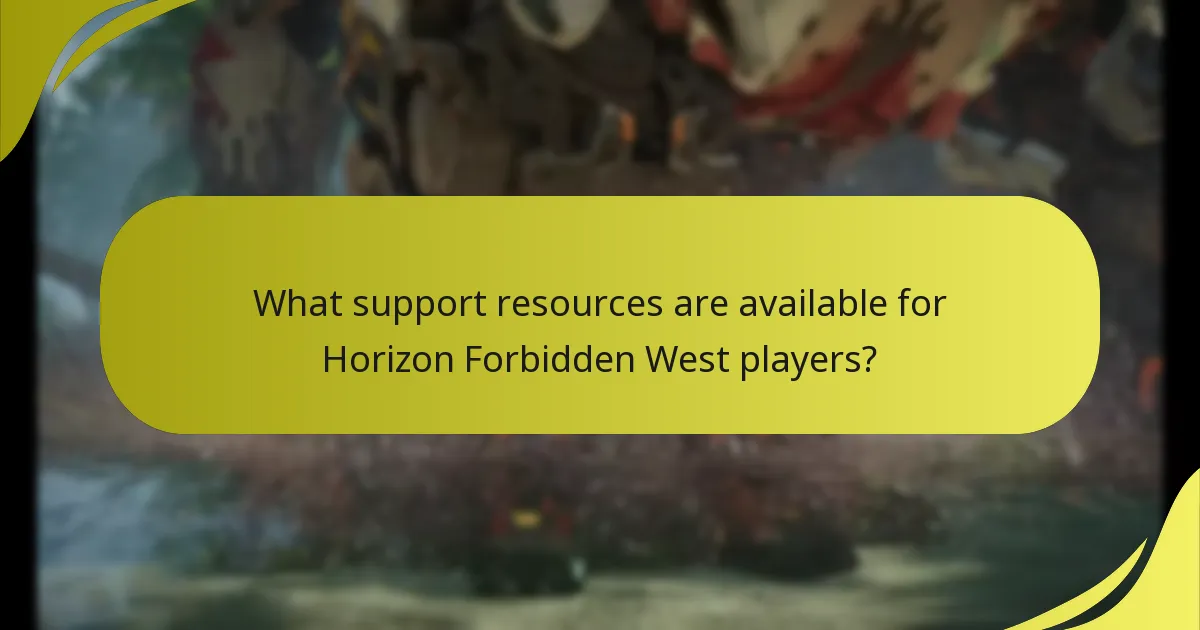 What support resources are available for Horizon Forbidden West players?