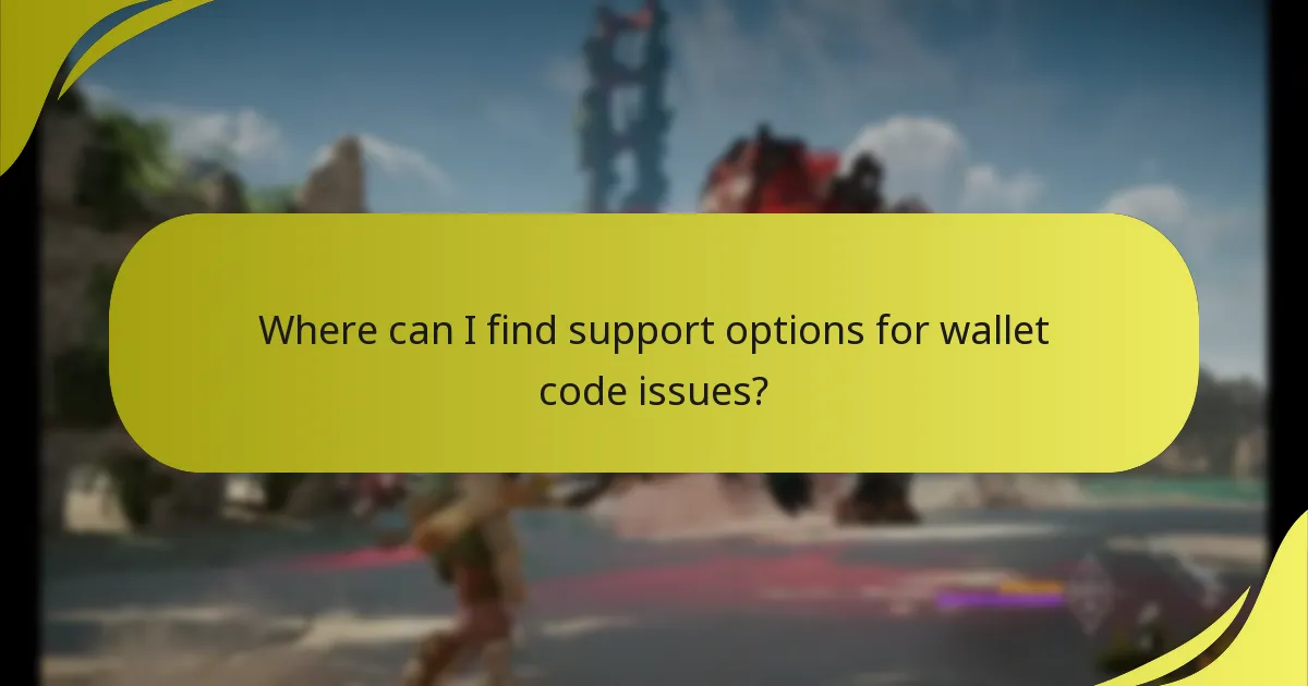 Where can I find support options for wallet code issues?