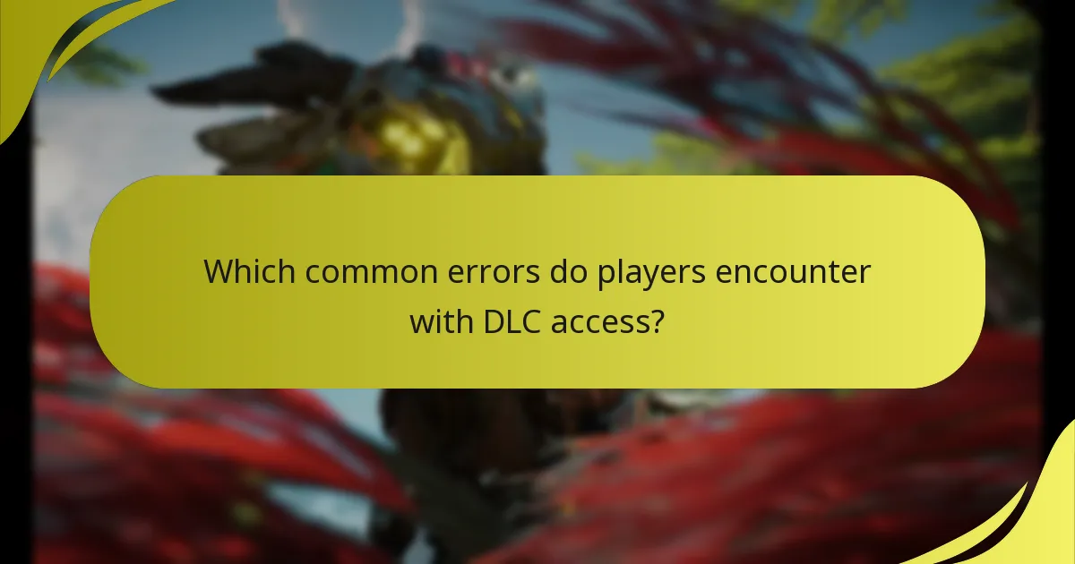 Which common errors do players encounter with DLC access?