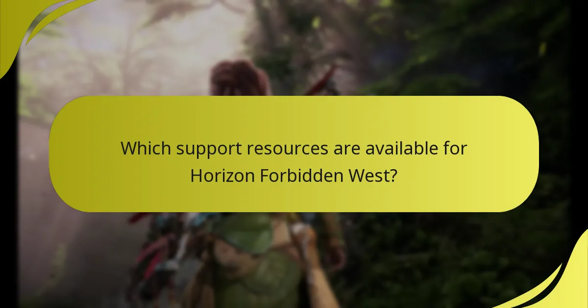 Which support resources are available for Horizon Forbidden West?